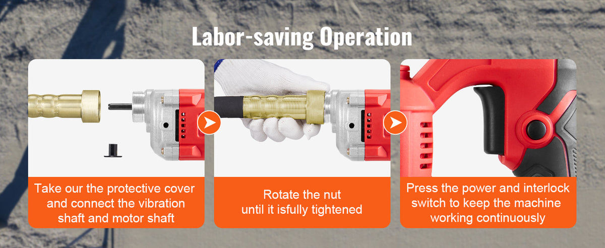 800W Concrete Vibrator, 13000 VPM Portable Pencil Cement Tool