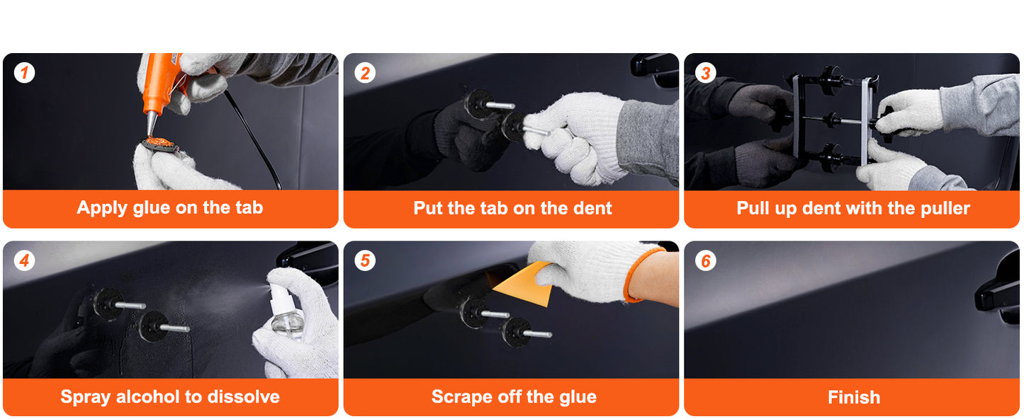 SucceBuy 107 PCS Dent Removal Kit, Paintless Dent Repair Kit Suction Cup Dent Puller for Auto Body Dents, Hail Damage, Door Ding
