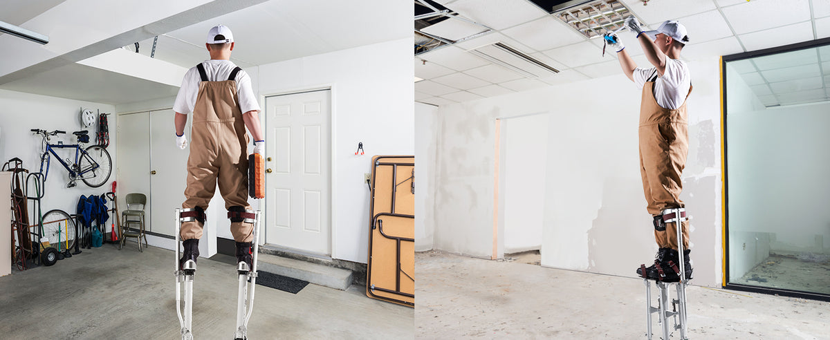 Adjustable Drywall Stilts with Knee Pads, Non-Slip 18-36in
