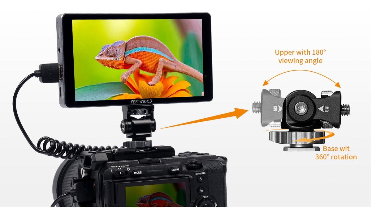FEELWORLD P6XL 6-inch Camera Field Monitor Aluminum Case Built in Battery 4K HDMI High Brightness 1200nit