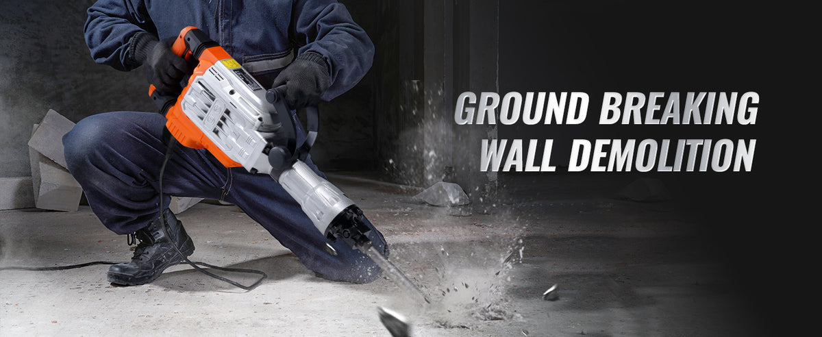 Demolition Jack Hammer 3500W Concrete Breaker with 4 Chisels