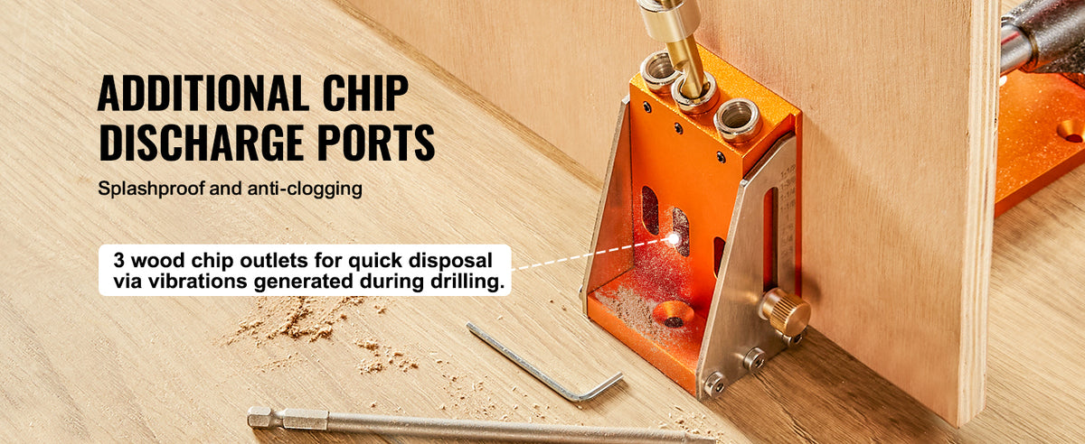 30 Pc Pocket Hole Jig Kit with Step Drill, Wrench & Stop Rings