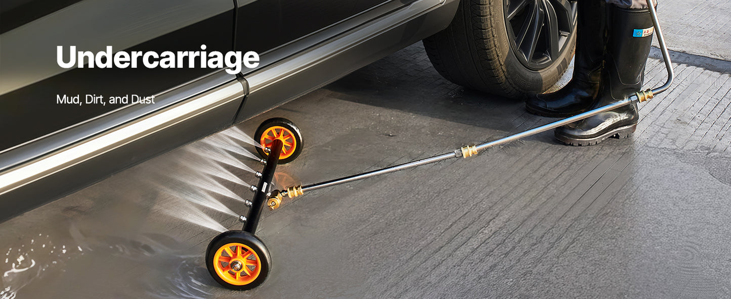 SucceBuy 16/24" Pressure Washer Undercarriage Cleaner Steel Surface Cleaner for Pressure Washer 4000 Max PSI for Driveway