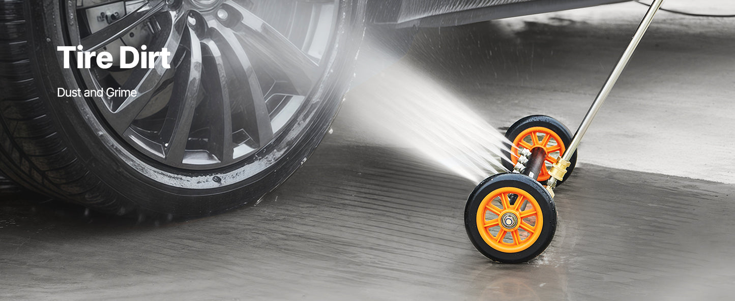 SucceBuy 16/24" Pressure Washer Undercarriage Cleaner Steel Surface Cleaner for Pressure Washer 4000 Max PSI for Driveway