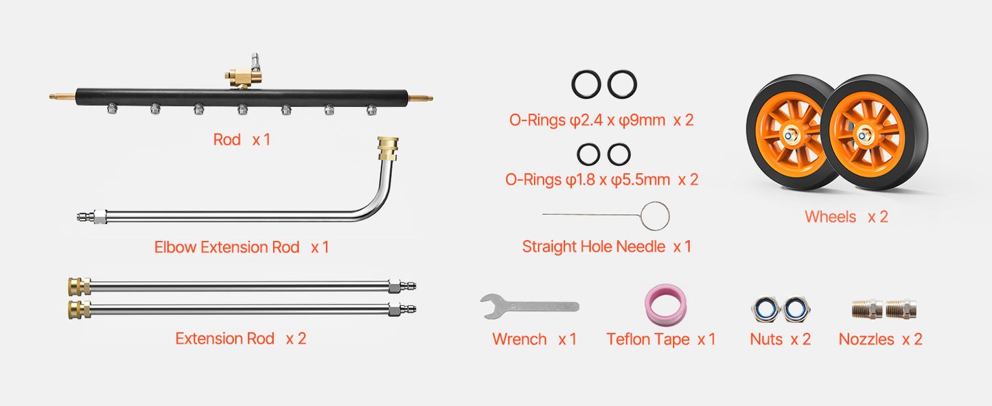 SucceBuy 16/24" Pressure Washer Undercarriage Cleaner Steel Surface Cleaner for Pressure Washer 4000 Max PSI for Driveway