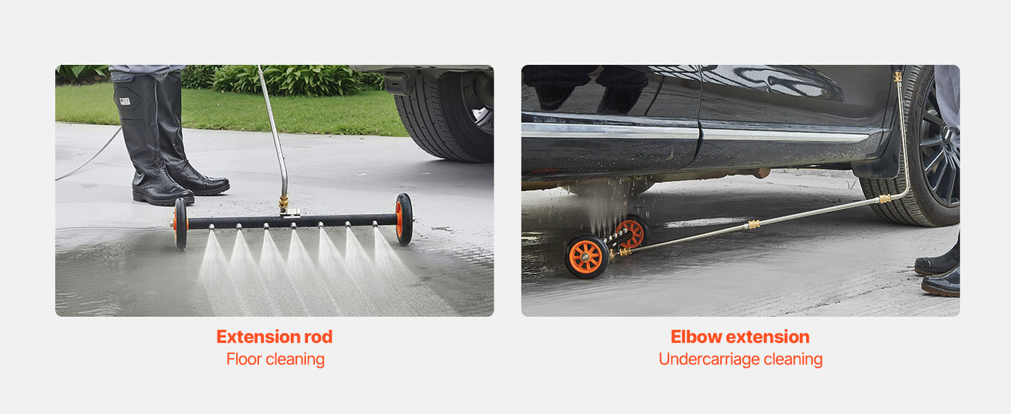 SucceBuy 16/24" Pressure Washer Undercarriage Cleaner Steel Surface Cleaner for Pressure Washer 4000 Max PSI for Driveway