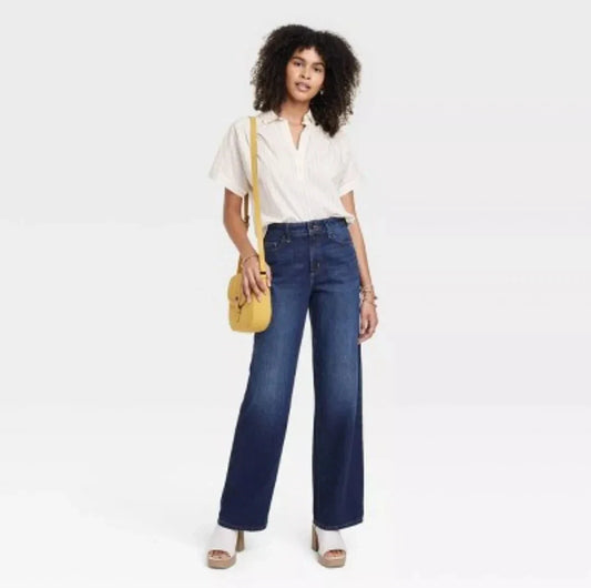 Universal Thread High Rise Wide Leg Jeans Dark Wash