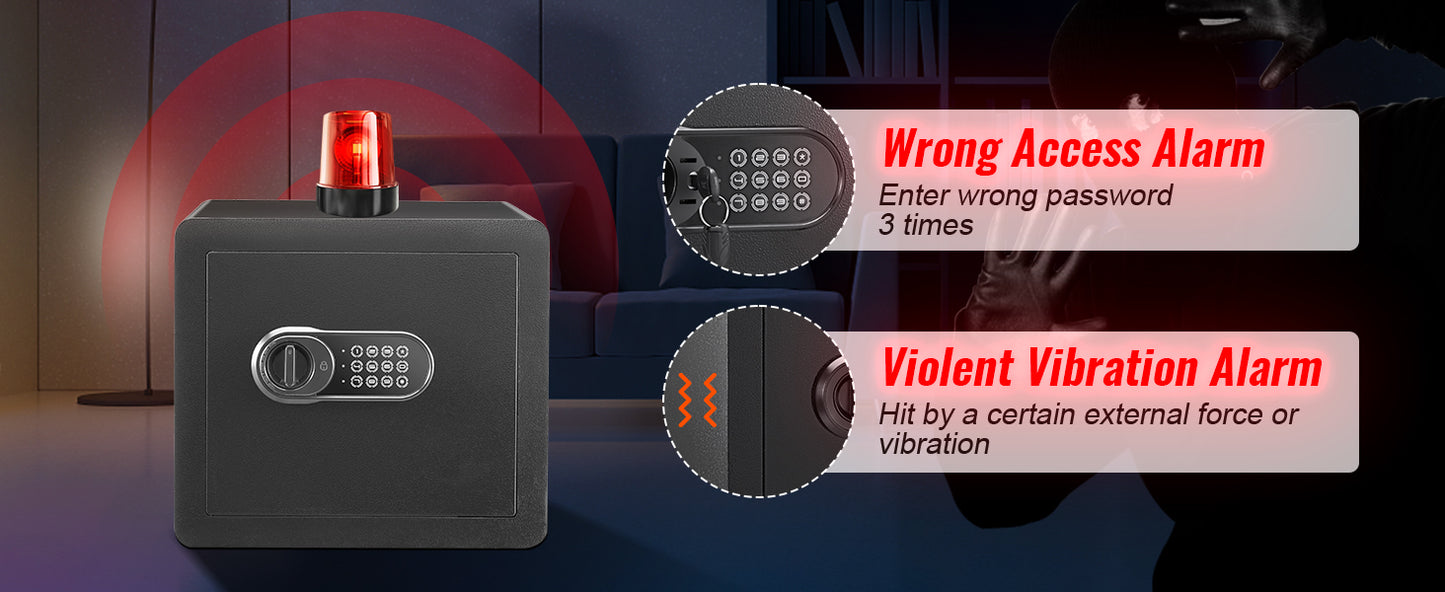 SucceBuy 1.2 Cu Ft Digital Steel Security Safe — Keypad & Override Keys
