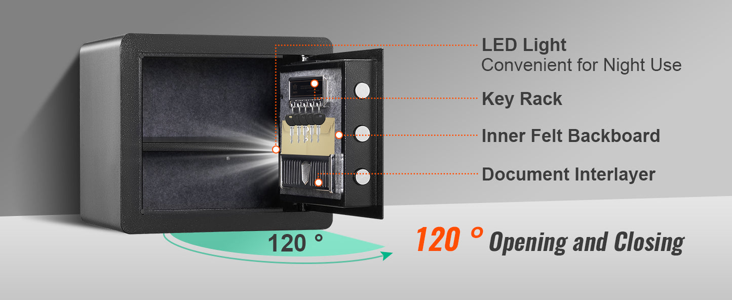 SucceBuy 1.2 Cu Ft Digital Steel Security Safe — Keypad & Override Keys