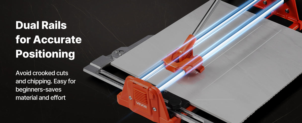 17in Manual Tile Cutter, Double Rail Tungsten Carbide Wheel