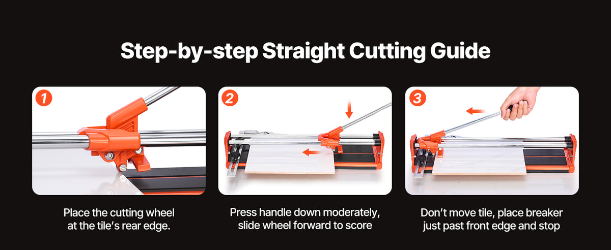 17in Manual Tile Cutter, Double Rail Tungsten Carbide Wheel