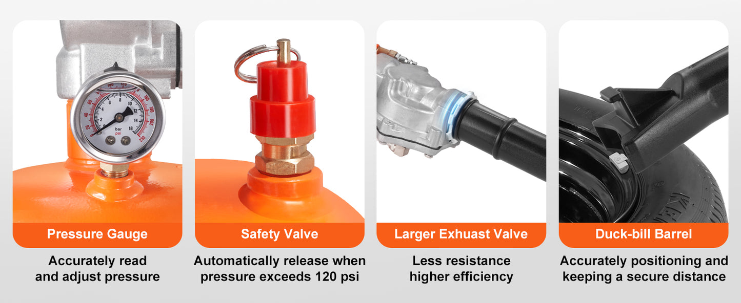 SucceBuy Tire Bead Seater 8L Air Tire Bead Blaster 120 PSI Handheld Bead Seater Upgraded Portable Tire Inflator Tool for Truck
