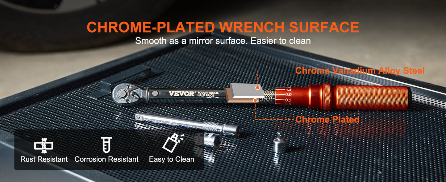 SucceBuy Mechanical Click Torque Wrench Set – Dual-Direction Adjustable Drive Wrench with Dual Range Scales | Multiple Torque Ranges | Auto & Precision Tool