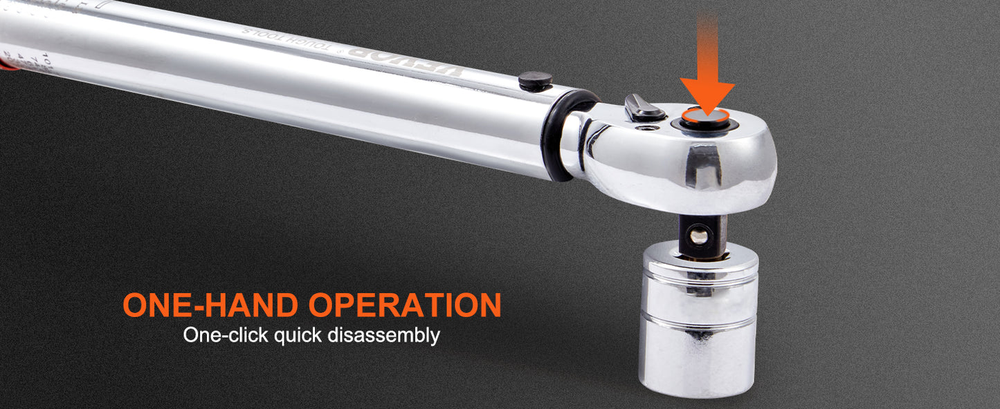 SucceBuy Mechanical Click Torque Wrench Set – Dual-Direction Adjustable Drive Wrench with Dual Range Scales | Multiple Torque Ranges | Auto & Precision Tool
