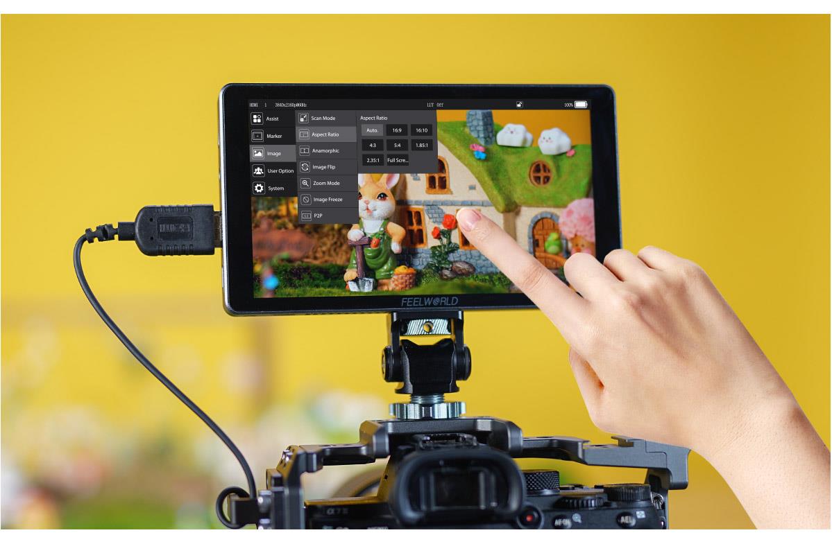 FEELWORLD P6XL 6-inch Camera Field Monitor Aluminum Case Built in Battery 4K HDMI High Brightness 1200nit
