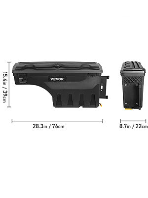Lockable Wheel-Well Truck Bed Storage Box, Waterproof — Fits Silverado, Sierra & Full-Size Pickups