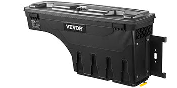Lockable Wheel-Well Truck Bed Storage Box, Waterproof — Fits Silverado, Sierra & Full-Size Pickups
