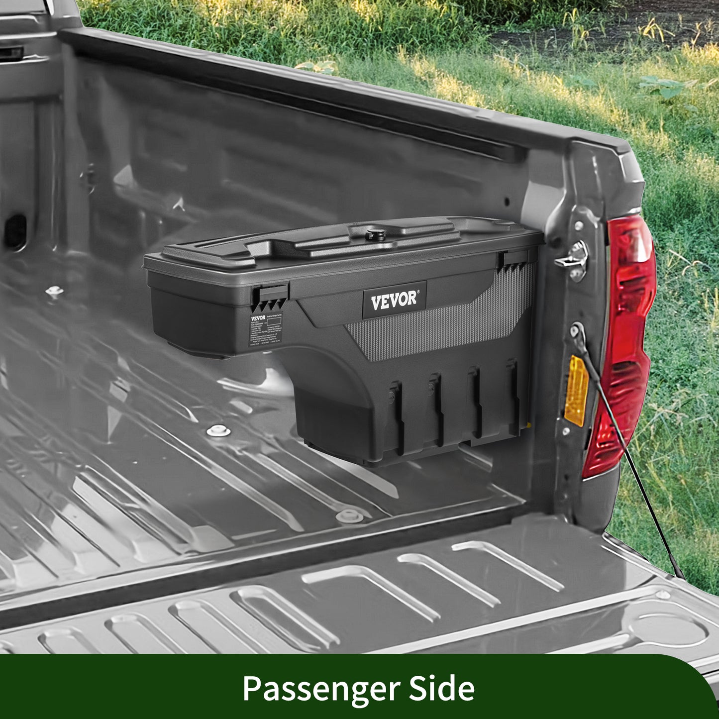 Lockable Wheel-Well Truck Bed Storage Box, Waterproof — Fits Silverado, Sierra & Full-Size Pickups