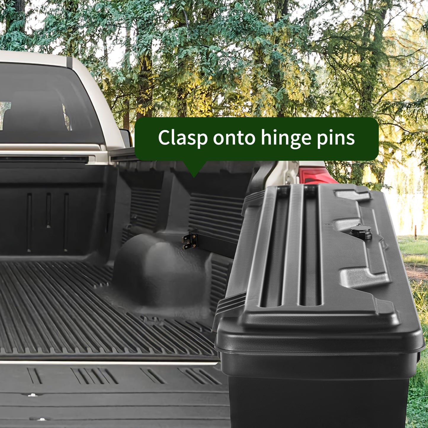 Lockable Wheel-Well Truck Bed Storage Box, Waterproof — Fits Silverado, Sierra & Full-Size Pickups