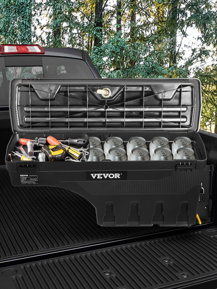 Lockable Wheel-Well Truck Bed Storage Box, Waterproof — Fits Silverado, Sierra & Full-Size Pickups
